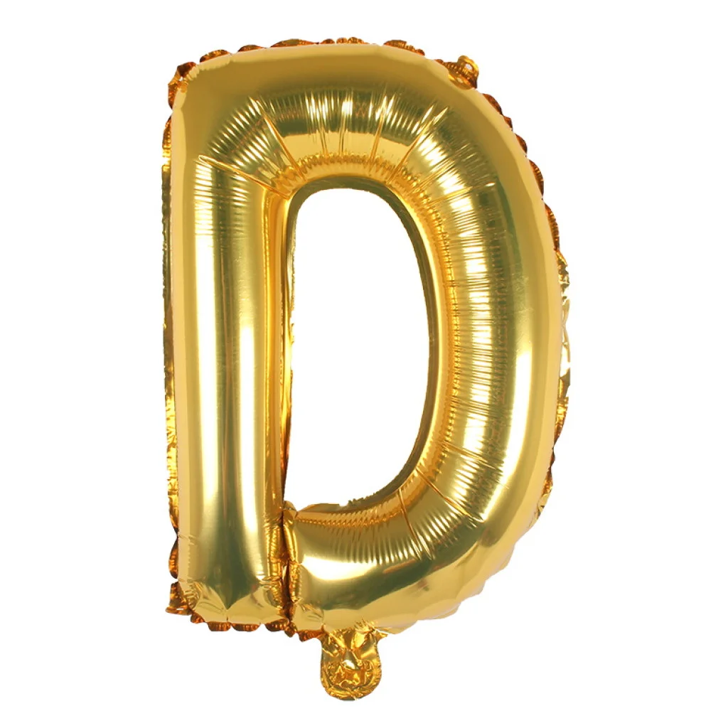 16 inch Letter D - Gold Balloons | Winner Party