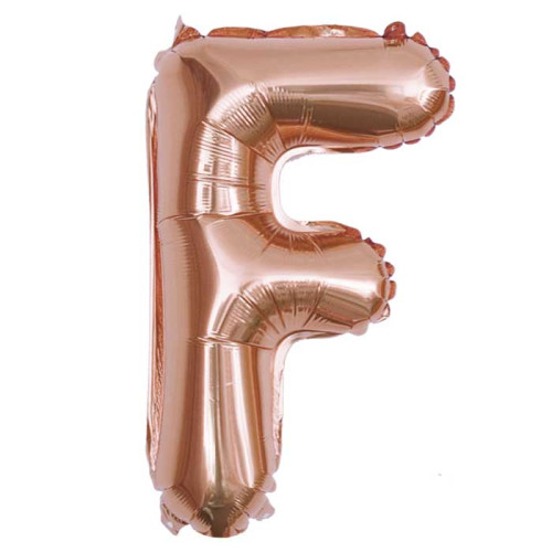 16 inch Letter F - Rose Gold Balloons