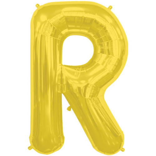 بالون حرف R ذهبي صغير