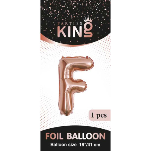 16 inch Letter F - Rose Gold Balloons