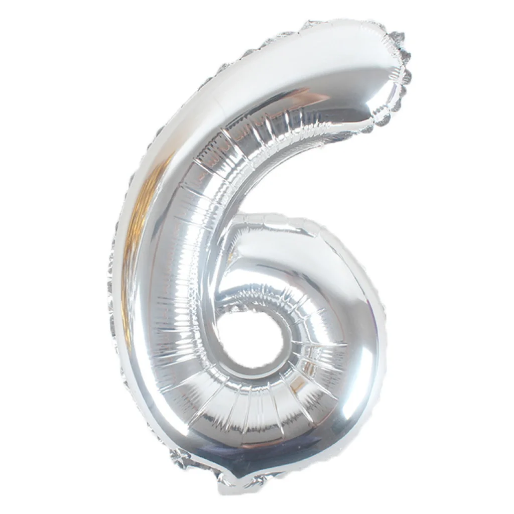 16 inch Number 6 - Silver Balloons | Winner Party