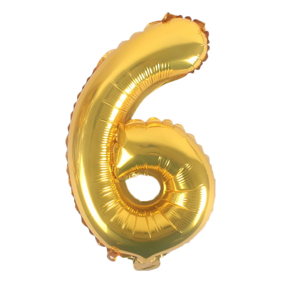 16 inch Number 6 - Gold Balloons | Winner Party