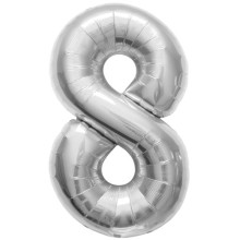 BALLOON 16 inch Number 8 - Silver BALLOON 16 inch Number 8 - Silver