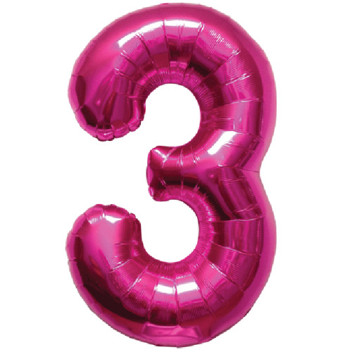 BALLOON 16 inch Number 3 - Magenta