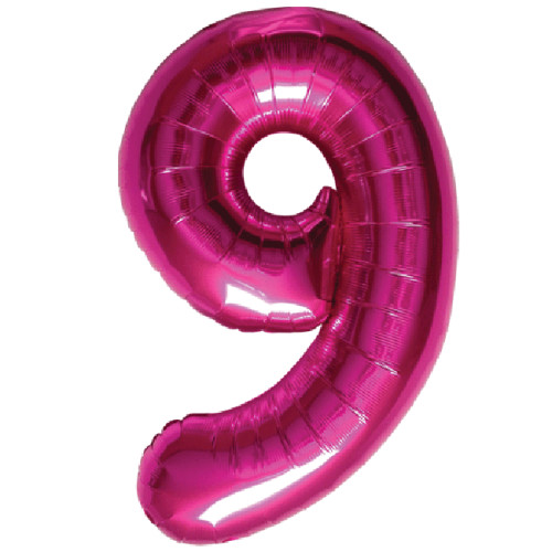 بالون رقم 9 فوشي صغير