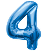 BALLOON 16 inch Number 4 - Blue BALLOON 16 inch Number 4 - Blue
