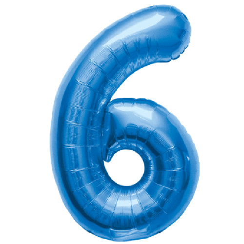 BALLOON 16 inch Number 6 - Blue