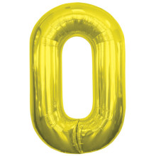 BALLOON 16 inch Number 0 - Gold BALLOON 16 inch Number 0 - Gold