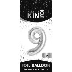 16 inch Number 9 - Silver Balloons