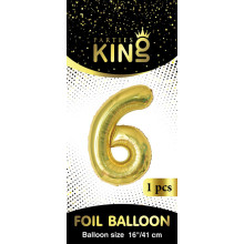 16 inch Number 6 - Gold Balloons