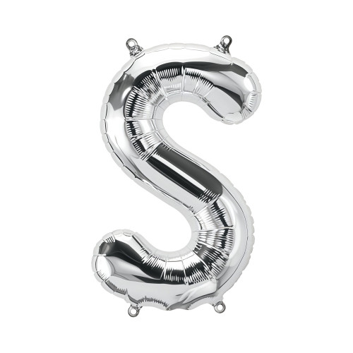 بالون فويل فضي حرف S - مقاس 34 إنش