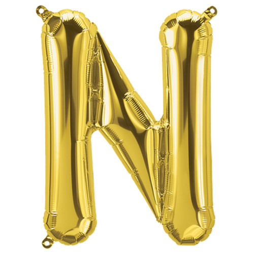 34 inch Gold Letter N Foil Balloon