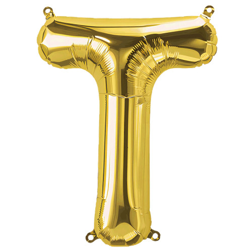 34 inch Gold Letter T Foil Balloon