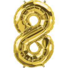 34 inch Gold Number "8" Foil Balloon 34 inch Gold Number "8" Foil Balloon