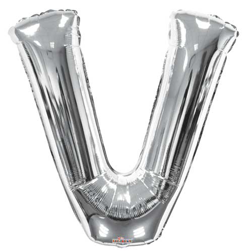 BALLOON 34 inch Letter V - Silver