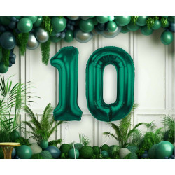  Foil Balloon, Number 1, Bottle Green, 85 cm