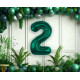 Foil Balloon, Number 2, Bottle Green, 85 cm Foil Balloon, Number 2, Bottle Green, 85 cm