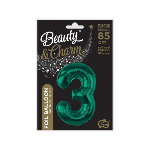 بالون رقم 3 اخضر غامق 85 سم