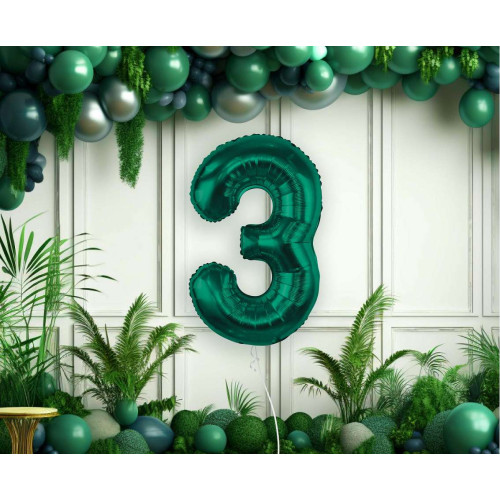 بالون رقم 3 اخضر غامق 85 سم