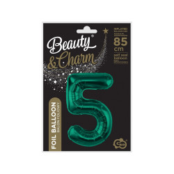 85 cm Numbers 5 Dark Green foil balloon