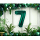 Foil Balloon, Number 7, Bottle Green, 85 cm