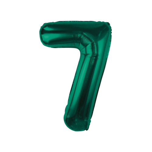Foil Balloon, Number 7, Bottle Green, 85 cm