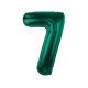 Foil Balloon, Number 7, Bottle Green, 85 cm