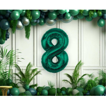  Foil Balloon, Number 8, Bottle Green, 85 cm