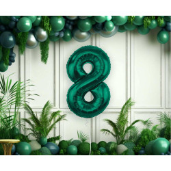  Foil Balloon, Number 8, Bottle Green, 85 cm