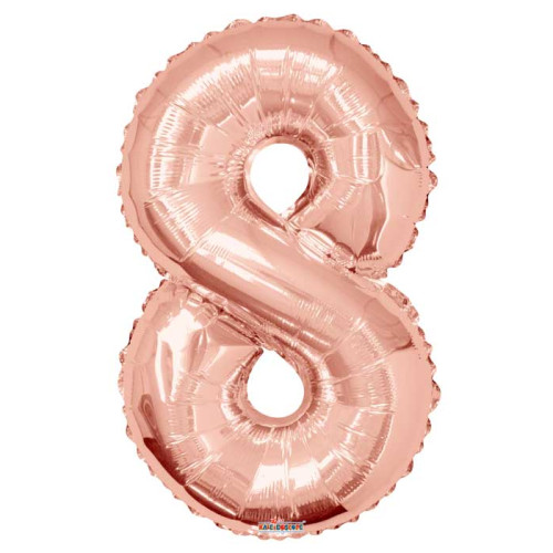 BALLOON 34 inch Number 8 - Rose Gold Shape