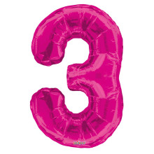 BALLOON 34 inch Number 3 - Magenta BALLOON 34 inch Number 3 - Magenta