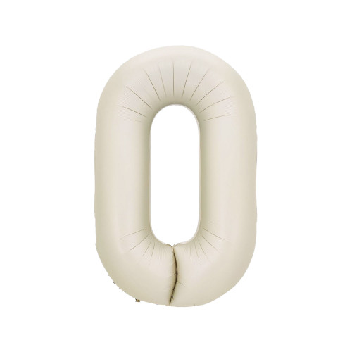 34 inch White Sand Big Number 0 Foil Balloon