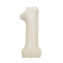 34 inch White Sand Big Number "1" Foil Balloon