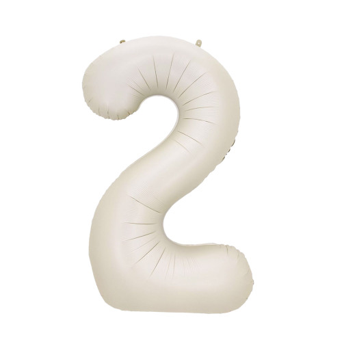 34 inch White Sand Big Number 2 Foil Balloon