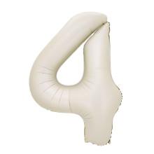 34 inch White Sand Big Number "4" Foil Balloon
