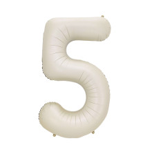 34 inch White Sand Big Number "5" Foil Balloon