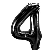 بالون رقم 4 أسود كبير بالون رقم 4 أسود كبير