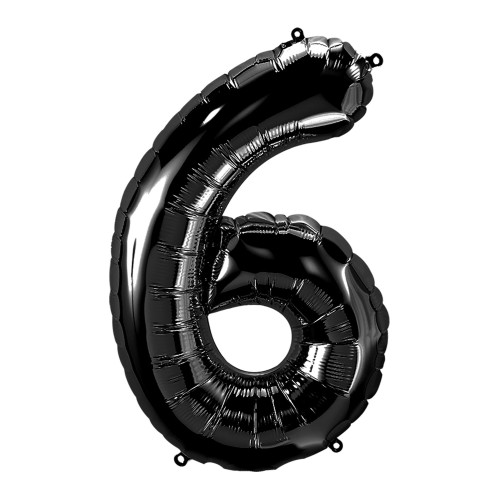 34 inch Number 6 - Black foil BALLOON 34 inch Number 6 - Black foil BALLOON