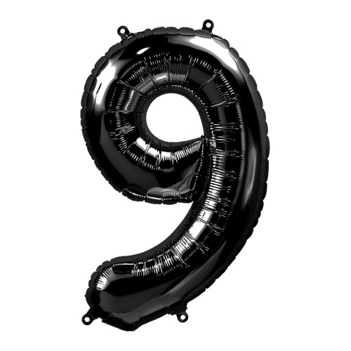 34 inch Number 9 - Black foil BALLOON