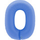 40 inch Number 0 Soft Matte Lotus Blue balloon