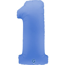 40 inch Number 1 Soft Matte Lotus Blue balloon