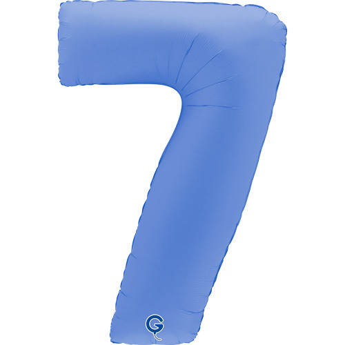 40 inch Number 7 Soft Matte Lotus Blue balloon