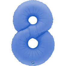 40 inch Number 8 Soft Matte Lotus Blue balloon