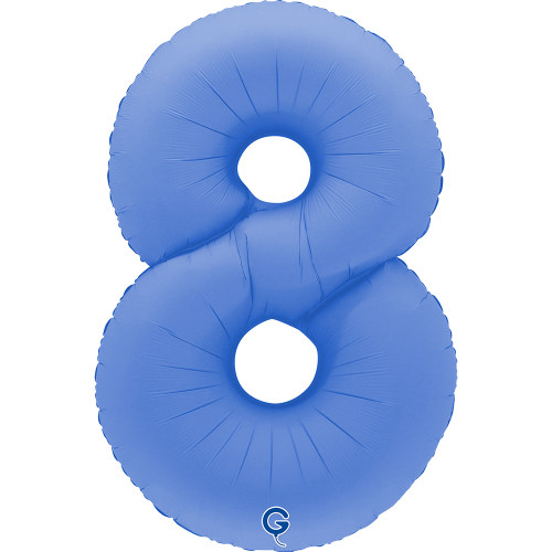40 inch Number 8 Soft Matte Lotus Blue balloon 40 inch Number 8 Soft Matte Lotus Blue balloon