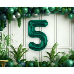 85 cm Numbers 5 Dark Green foil balloon