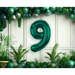 85 cm Foil Balloons Set Numbers 5 Dark Green