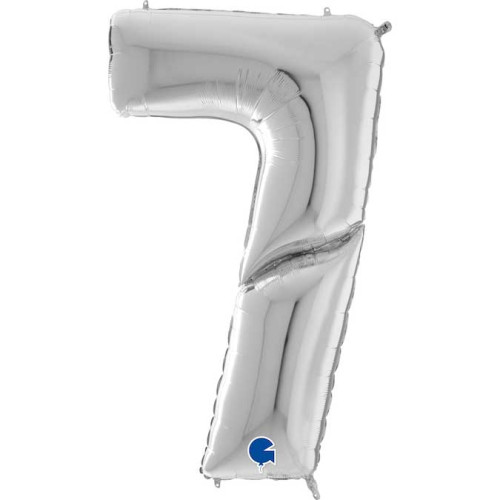 64 inch Number 7 Silver Jumbo Balloon 64 inch Number 7 Silver Jumbo Balloon