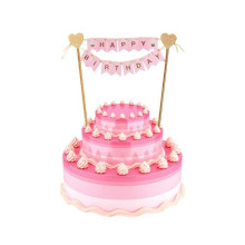 Paper cake decoration B&G Happy Birthday, light pink, 25 cm Paper cake decoration B&G Happy Birthday, light pink, 25 cm