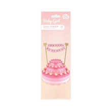 Paper cake decoration B&G Happy Birthday, light pink, 25 cm