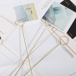 10 Pieces Metal Wire Floral Place Card Holder - Hearts